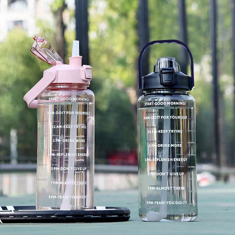 Sports Equipment Names - 2 Liters Straw Plastic Water Bottle