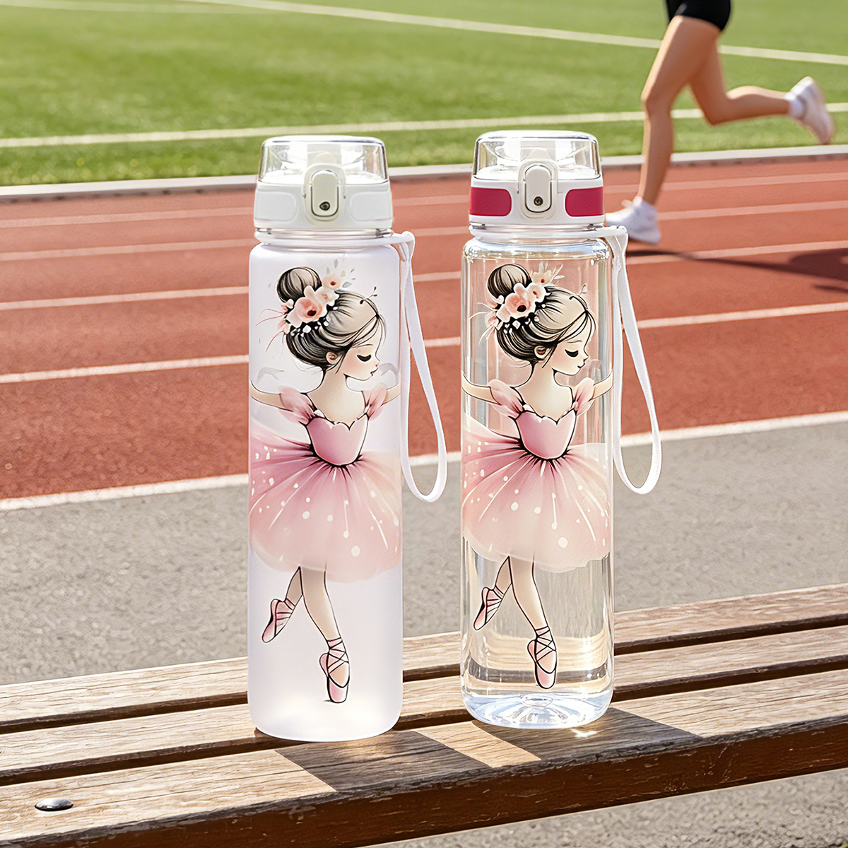 Sports Equipment Names - Ballerina Print 1000ml Sports Water Bottle