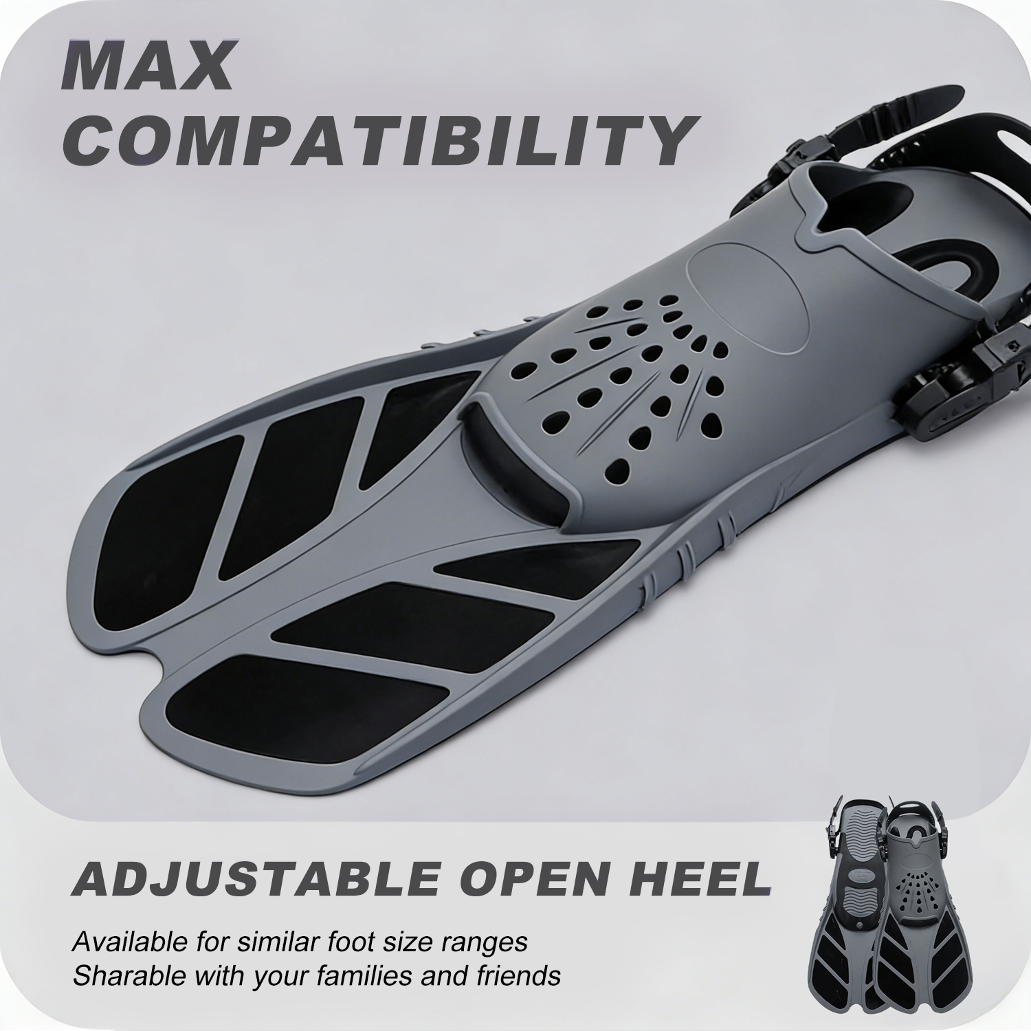Snorkel Fins Adjustable Buckle - Swim Fin Short Blade บทวิจารณ์และราคา