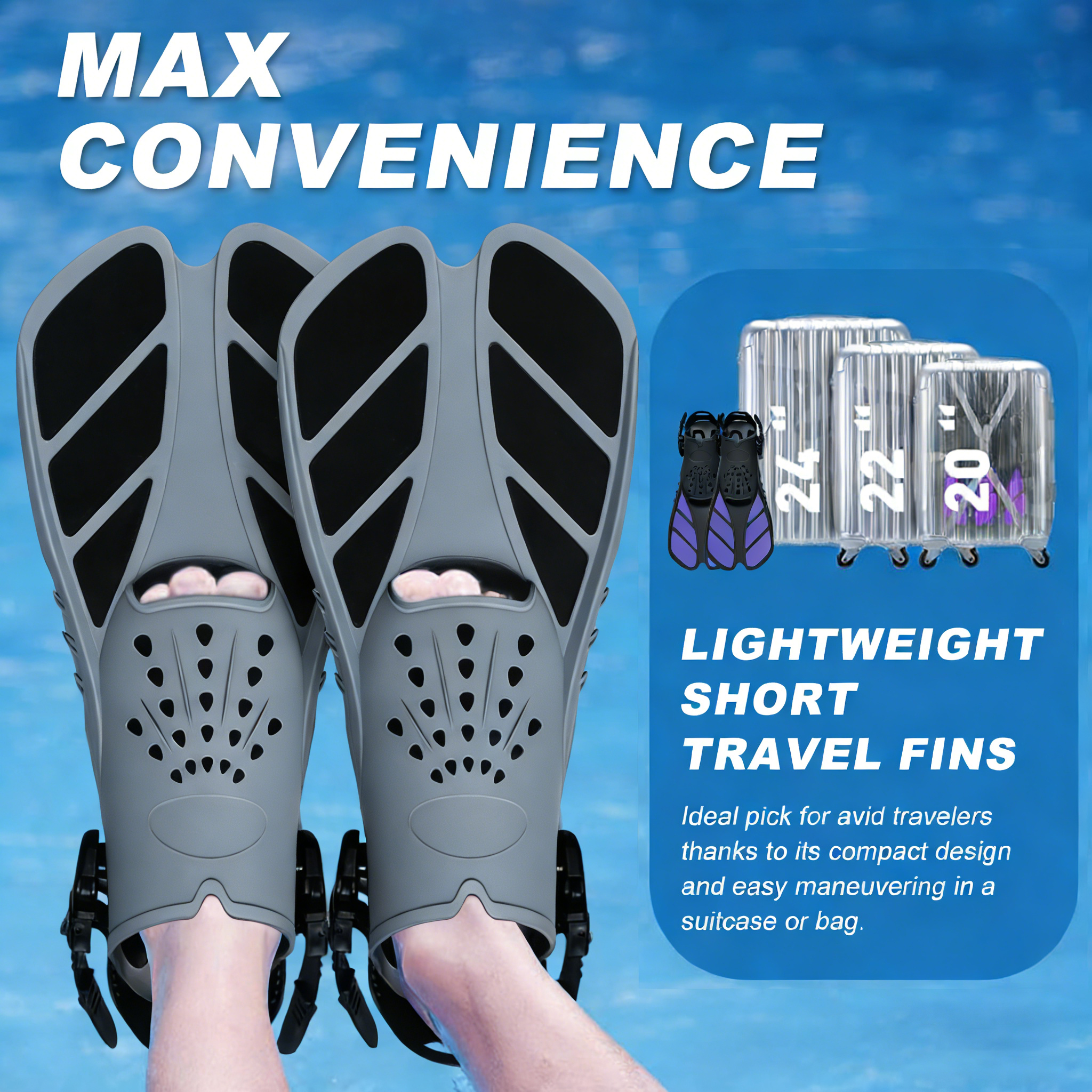 Snorkel Fins Adjustable Buckle - Swim Fin Short Blade บทวิจารณ์และราคา