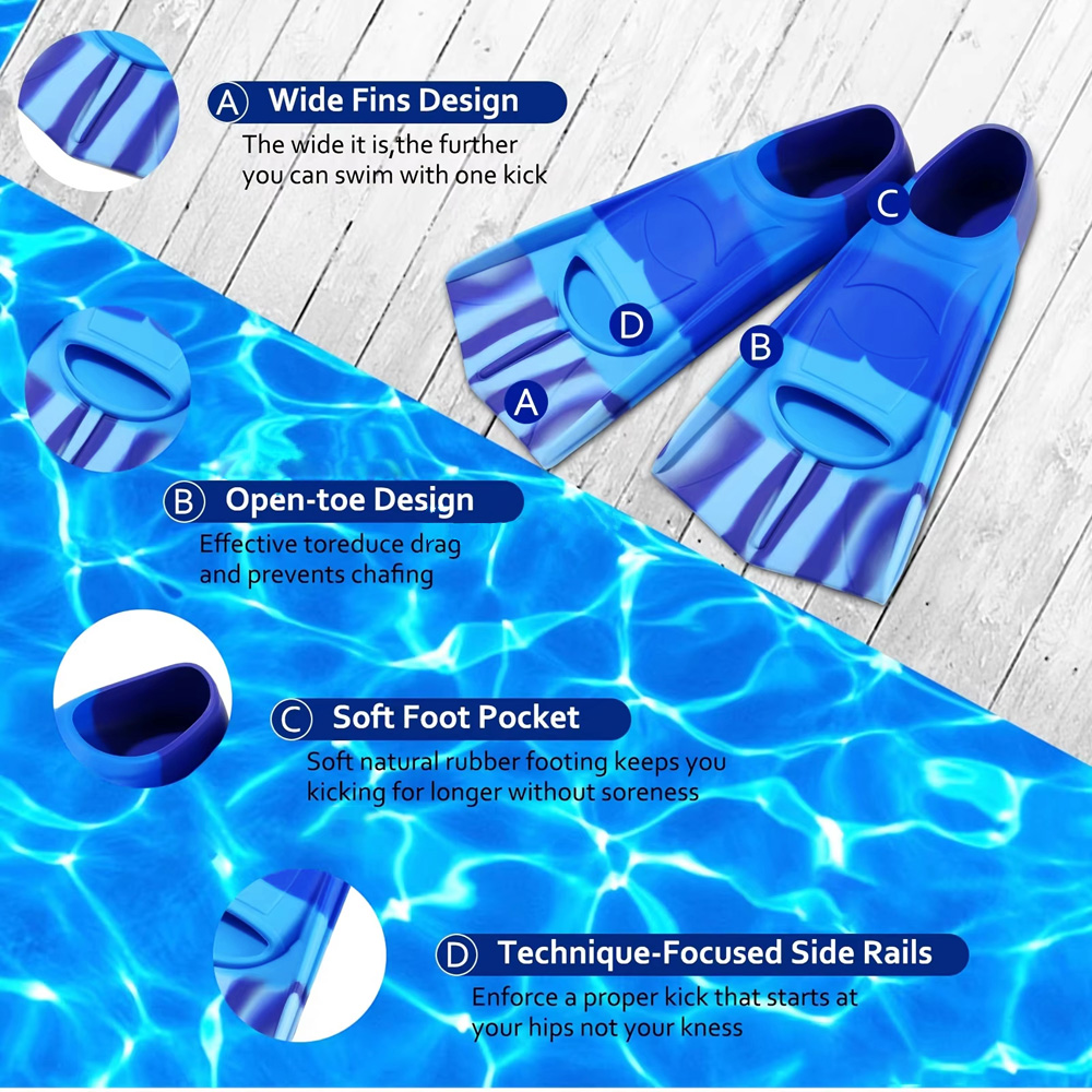 Silicone Swimming Flippers Sno - Swim Fin Short Blade บทวิจารณ์และราคา