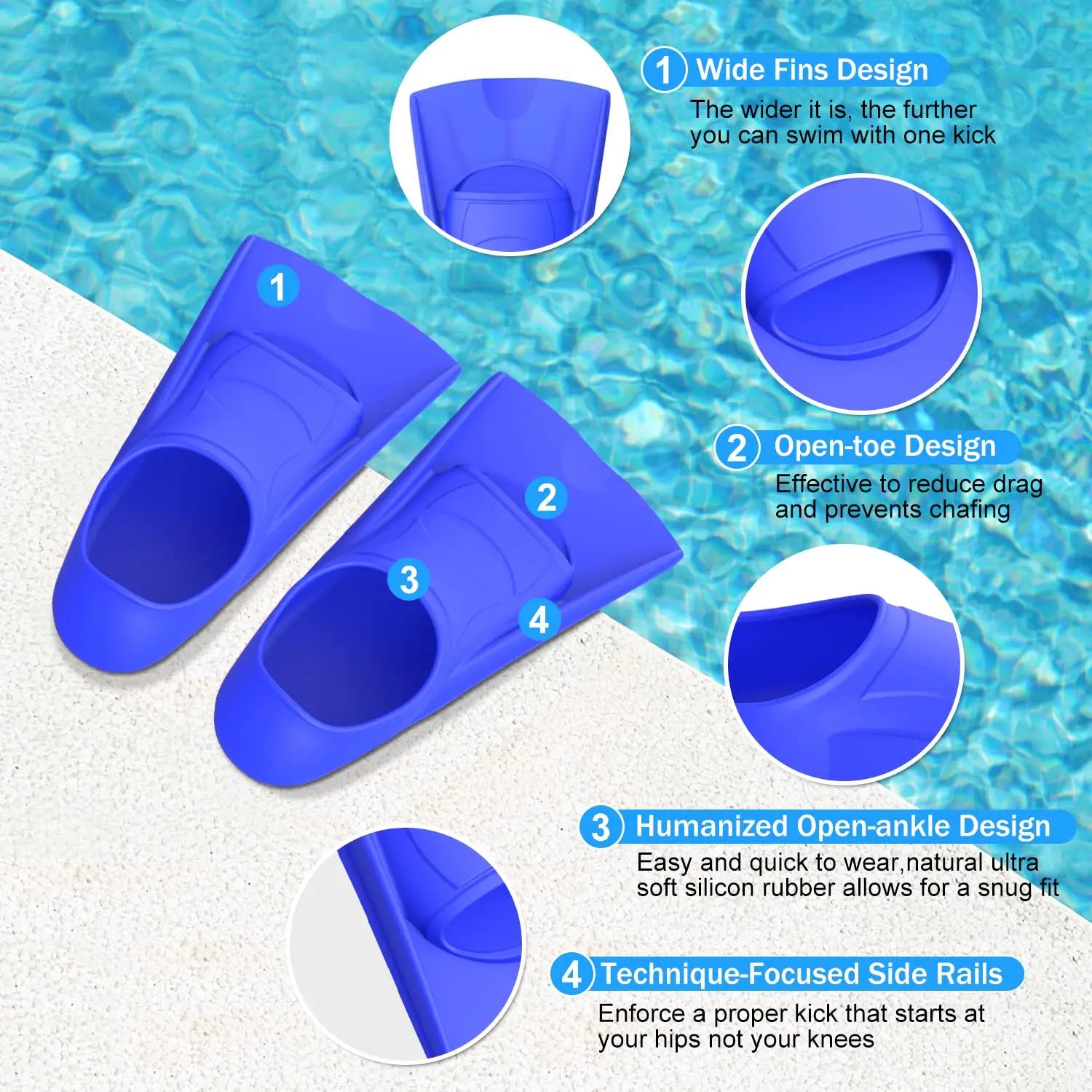 Swim Training Fins Silicone Pr - Swim Fin Short Blade บทวิจารณ์และราคา